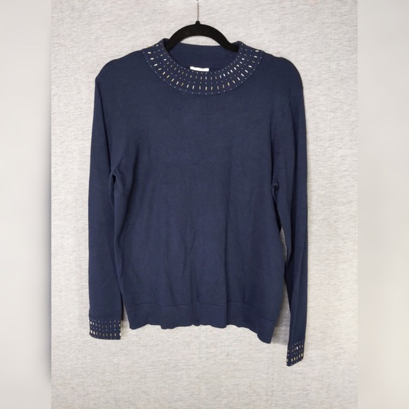 2x 👯‍♀️Host Pick⚡️ Eastex (UK Brand) Beaded Neck Jumper - Picture 4 of 8